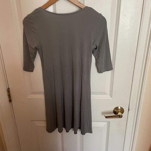 Eileen Fisher 100% Silk Half Sleeve Slip Dress XXS Minimalist Capsule Natural - Picture 5 of 9